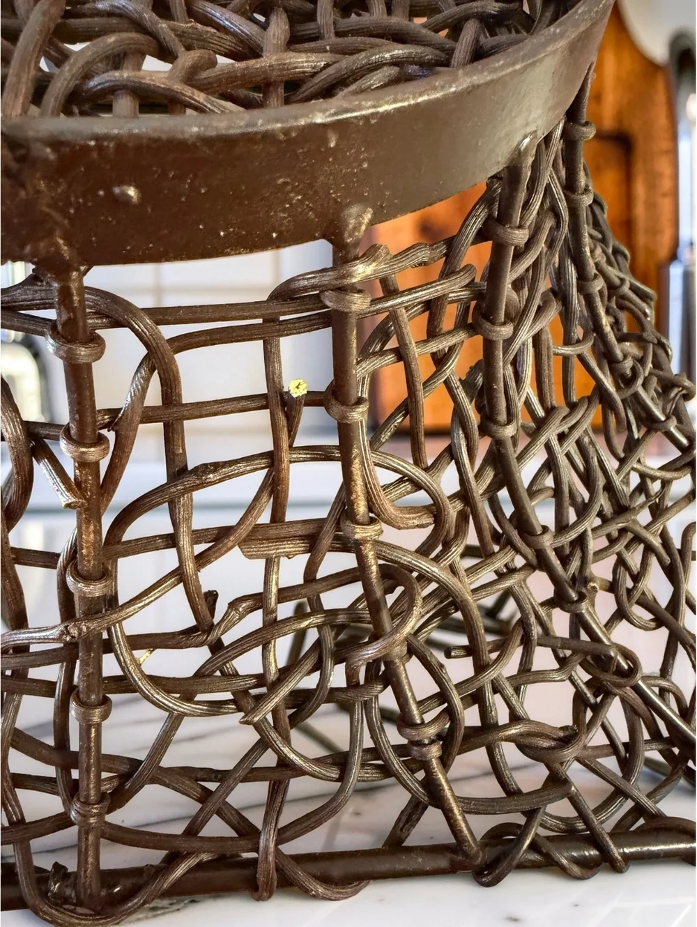 Vintage Bentwood Wicker Basket 13